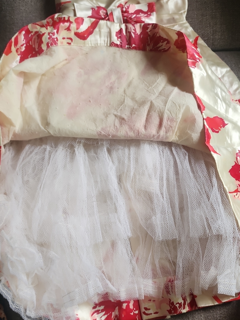 Vintage Pink Floral Fit & Flare Party Dress Bow Waist Sleeveless Pinup - Picture 6 of 11